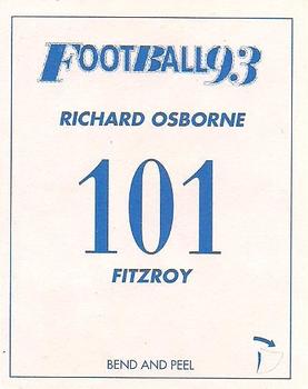 1993 Select AFL Stickers #101 Richard Osborne Back
